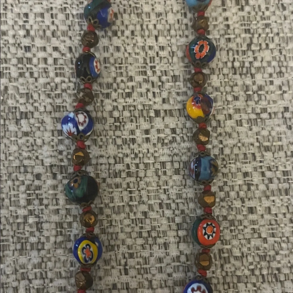 Vintage Italian Murano Millefiori Art Glass Beaded Necklace‎ - Picture 7 of 11